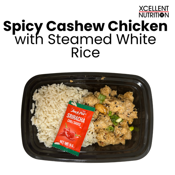 Spicy Cashew Chicken with Steamed White Rice